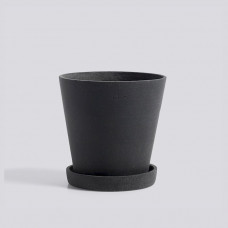 кашпо Flowerpot with saucer M black 
