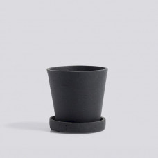 кашпо Flowerpot with saucer S black 