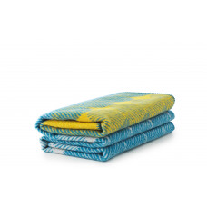 Ekko Throw Blanket yellow/dusty blue