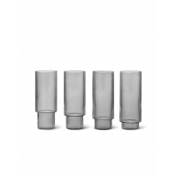 Стаканы Ripple Long Drink Glasses (набор из 4х) Дымчатый-Серый ferm living 