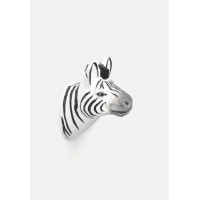 резной крючок с животными зебра