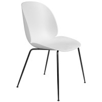 СТУЛ BEETLE CHAIR, БЕЗ ТКАНИ БЕЛЫЙ/черные ножки