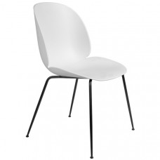 СТУЛ BEETLE CHAIR, БЕЗ ТКАНИ БЕЛЫЙ/черные ножки