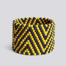 КОРЗИНА BEAD BASKET YELLOW CHEVRON HAY