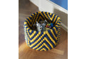 КОРЗИНА BEAD BASKET YELLOW CHEVRON HAY