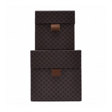 Коробка для хранения  STORAGE SET OF 2 PURPLE LEATHER CARDBOARD House doctor