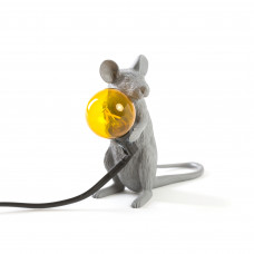 настольная лампа MOUSE LAMP SITTING GREY  seletti