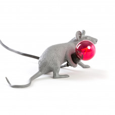 настольная лампа MOUSE LAMP LYING DOWN GREY seletti